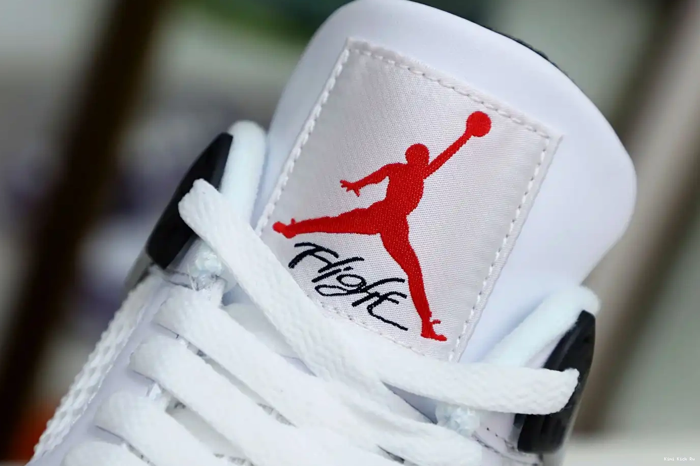 White Jordan 4 Kimikick Retro Air Cement 0328